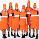 Unittype 6 Pcs Traffic Cone Costume Adults, Halloween Group Costumes