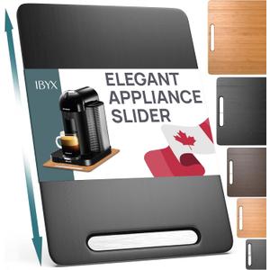 Ibyx Elegant Sliding Tray for Your Coffee Maker & Heavy Kitchen Appliances - Sturdy, Slides Easily from Under The Cabinet (Black, 9.5W x 14D)