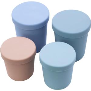 4 Pack Silicone Baby Food Storage Containers - 4oz Reusable Small Baby Food Jars with Lids