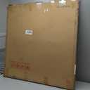 Earth Tone Beige Brown Abstract Wall Art, Mid Century Geometric Oil Painting, Framed Organic Shape Artwork for Living Room Bedroom Office 40x40 Inch (White)