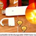 33FT 100 LED Fairy Lights String With Hook, Rechargeable 450mAh Battery Operated String Lights Build in Remote & Timer, IP65 and Dual Power for Indoor Outdoor Bedroom Garden Christmas Party Decor