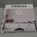 Mosewa Wall Clock 10 Inch Silent Non Ticking Battery Operated White Modern Office Simple Minimalist Decorative for Kitchen Home Bathroom Living Room