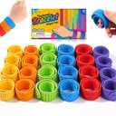 24 Pcs Fidget Toys Bulk for Kids: Textured Silicone Slap Bracelets, Classroom Prize Box Toys, Party Favors Birthday Goodie Bag Stuffers, Easter Basket Stuffers & Egg Filler for Boys Girls