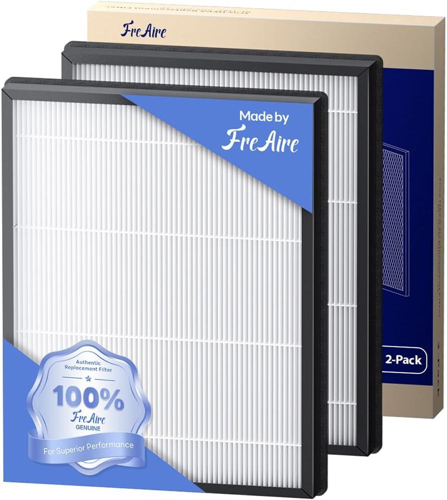 FreAire Genuine FreAire HAP607 Air Purifier Replacement Filter, 3-in-1 H13 True High-Efficiency Activated Carbon Filter, Original Filter 2-pack, White, Official, HAP607