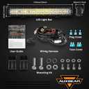 Auxbeam 6 Modes Amber White Series, 20 Inch LED Light Bar 420W, Strobe Light Flashing Warning Emergency, Spot Flood Combo Off Road Light for Trucks, Cars, ATVs, UTVs, Boats