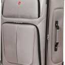 SwissGear Sion Softside Expandable Luggage  Large Checked Suitcase with 360 Degree Wheels & Retractable Handle  29 Inch, Perfect for 7-9 Night Trips  Pewter