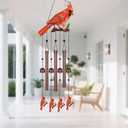 3 x Gifts for Mom, Wind Chimes for Outside Perfect for Outdoor Gardens Patios Home Decor, Features Melodious Tones Create a Zen Atmosphere, Retirement Gifts for Women Men(Colorful Cardinal)