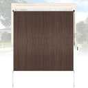 Exterior Patio Shades Roll Up Outdoor Blinds, Cordless Roller Shade for Porch Gazebo Pergola Backyard Deck Balcony, Privacy Screen Protection UV Sun Block Fade-Resistant 6ft Wide x 6 H Brown, 72"W x 72"H