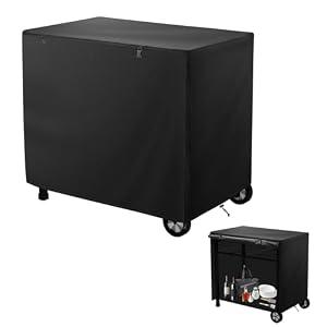 Outdoor Dining Cart Cover, Outdoor Prep Table Cover with Split Zipper, 40"x24"x32" Waterproof, for Royal Gourmet Double-Shelf Dining Cart Table