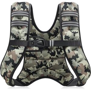 ZELUS Weighted Vest, 6lb/8lb/12lb/16lb/20lb/25lb/30lb Weight Vest with Reflective Stripe for Workout, Strength Training, Running, Fitness, Muscle Building, Weight Loss, Weightlifting (Desert Camo)