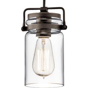 1 Light Farmhouse Simple Mini Pendant Light Fixture with Clear Mason Jar Style Glass