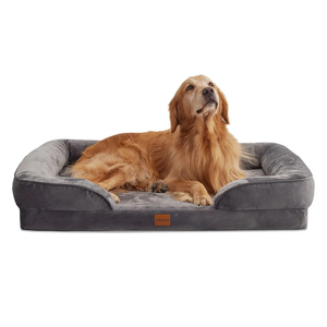 Orthopedic Dog Bed for Extra Large Dogs - XL Comfort Dog Sofa, Pet Couch with Removable Washable Cover and Waterproof Lining, Supportive Foam Pets Sofa with Nonskid Bottom, Grey