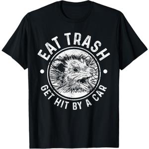 Opossum Eat Trash Get Hit By A Car Vintage Funny Possum T-Shirt Large