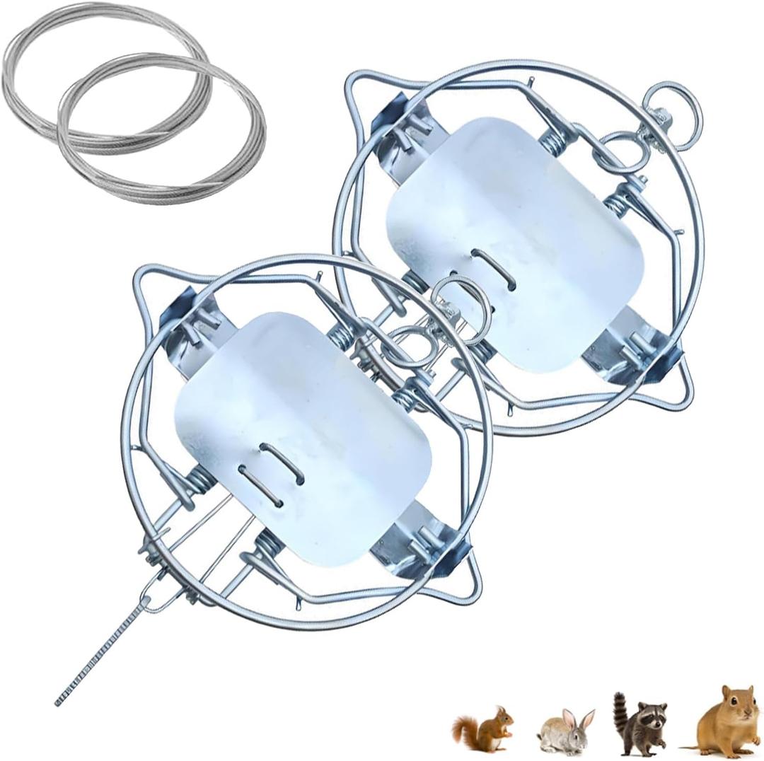 2-Pack Mole Trap, High-Efficiency Lawn-Specific Mouse Catcher Reusable, Outdoor Use, Easy Setup HTG-0302 Model (5in-Galvanized)