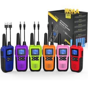 Topsung Walkie Talkies for Adults Long Range Rechargeable with NOAA Weather Alert, Multi-Purpose 2 Way Radios 6 Pack for Team Work Seniors Care Kids Adventure Family Camping Hiking Skiing Cruise
