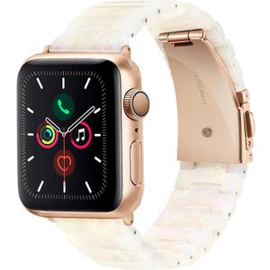 HOPO Compatible With Apple Watch Band 38mm/40mm/41mm/42mm/44mm/45mm/46mm/49mm Series Ultra/11/10/9/8/7,Resin Strap Bracelet Wristband Thin Lightweight Replacement For iWatch Bands Series 6/5/4/3/2/1/SE for Women Men