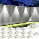 VOLISUN Solar Fence Lights, Fence Lights Solar Powered, IP65 Waterproof LED, 3 Color Temperatures Solar Light for Fence, Yard, Wall, Backyard (16 Pack, White)