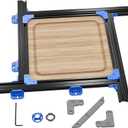 Juice Groove Router Jig, Adjustable Guide for 18"x18" Cutting Boards w/Corner Guides | Create Perfect Square/Round/Triangle Handle Grooves | Easy-Slide Smooth Finish, Black