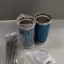 COMOOO 20oz Double Wall Vacuum Insulated Travel Mug Bulk Stainless Steel Tumbler with Lid and Straw Durable Powder Coated Insulated Coffee Cup for Cold & Hot Drinks (Peacock blue, 12 pack）