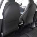 2024 2025 Upgrade Seat Back Protector for Tesla Model Y/3/X/S Accessories Leather Material Car Kick Mats Organizer Pocket Waterproof Scratch Protection Set of 2 (Black)