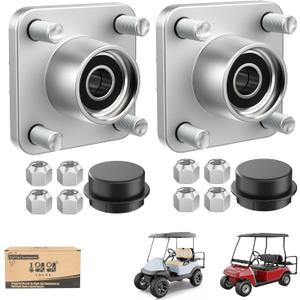 10L0L Golf Cart Front Wheel Hub Assembly 2 Pack for Club Car DS and Precedent 2003-up, Front Hub Replacement Kit 102357701 with Ball Bearing, Oil Seal & Dust Cover