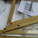 WOHOMO White Faux Marble Folding Desk, 31.5" Small Desk for Small Spaces with Gold Legs, Easy Assemble Foldable Computer Desk, Mini Portable Working Table for Home Office, White and Gold