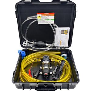 12V Fuel Transfer Pump Kit, Moves Up to 120 Gallons Of Gas or Diesel Per Hour, with High Elastic Fuel Pipe & 2 Power Cables, Great for Vehicles, Boats, Equipment, Gasoline, Diesel