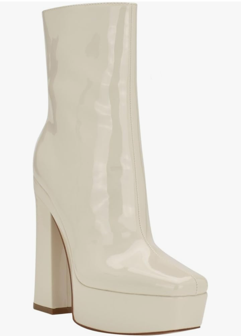 GUESS Womens Byra Zipper Square Toe Block Heels, 7.5