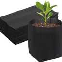 GREANER 12.2x11.4 Inch Nursery Growing Bags, 50 PCS Breathable Non-Woven Garden Grow Bags, Outdoor Reusable Plant Seeding Bags for Tree, Vegetable, Flower, Seeds, Plant Grow(Black)
