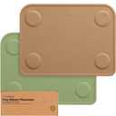 KeaBabies 2pk Silicone Placemats for Toddlers, Kids - 12x9 Non Slip Suction Baby Silicone Placemat for Restaurants, Dining Table,Travel, Easy to Clean, Food Grade/BPA-Free,Small Baby Table Mat(Desert)
