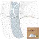 KeaBabies 3Pack Organic Baby Swaddle Sleep Sacks  Swaddles for Newborns, Infant 03 Months, Baby Girls, Boys, Soft & Snug Newborn Sleep Sack, Nursery Swaddling Blankets (Excavation)