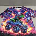 Boys Girls 3D Graphic Tees Unisex Short Sleeve T Shirt Novelty Neon Shirts for Boys 5-14 Years