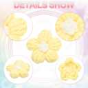 PATIKIL Crochet Flowers, 50 Pcs Applique Flowers for Craft Sewing Crochet Flowers Appliques Embellishments for DIY Hair Clothes Party Craft Decor, Light Yellow/Cream White