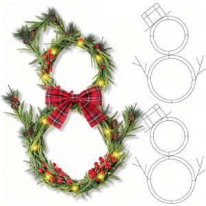 3 Pcs 22.75 Inches Christmas Wreath Winter Snowman Wire Forms