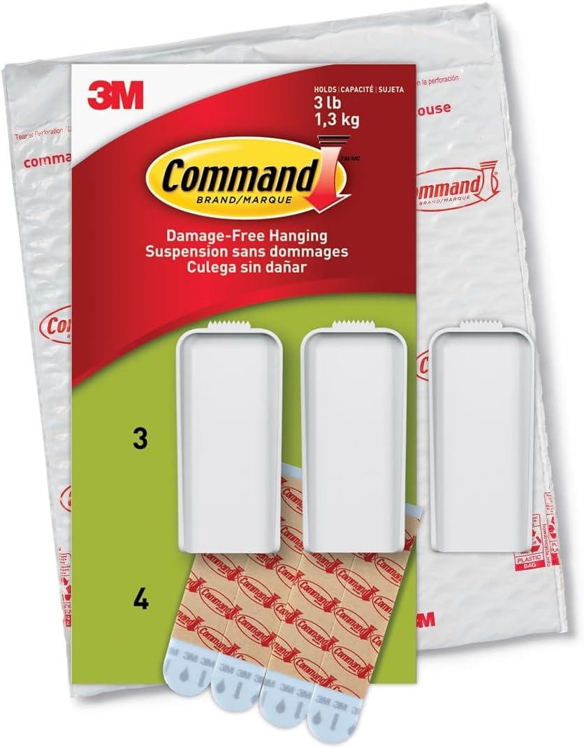Command Large Canvas Hangers for Walls, Holds up to 3 lb 18"x24" Canvas, 3 Hangers with 4 Command Strips, Damage-Free Removable Wall Art Hanger, Great for Room Dcor