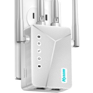 WiFi Extender Signal Booster 8K Sq.Ft Coverage with Ethernet Port | 50% Faster Internet Booster Easy Setup Wireless Repeater, White