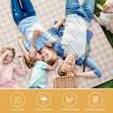 WILLOW WEAVE Picnic Blanket, 80''x80'' Waterproof Outdoor Blankets, Picnic Mat Washable for Beach, Picnic Blankets for Camping on Grass with Shoulder Strap - Yellow & White