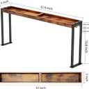 Spice Rack Shelf for Kitchen Stove, Over the Stove Shelf with 4 Level Adjustable Height, Over Stove Spice Rack with 4 Hooks, Rustic Brown + Black
