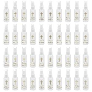BolianOvi 40Pcs Holy Water Bottles Small Spray Bottle Holy Water Empty Containers 2zo/ 60ml Holy Water Plastic Bottle for Christmas Halloween Thanksgiving Baptism Party Church