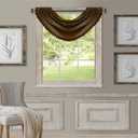 Elrene All Seasons Room-Darkening Waterfall Window Valance, Accessory for Bedroom or Living Room Windows with Rod Pocket Tabs, 52" x 36", Chocolate Brown, 1 Valance
