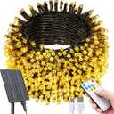 SOLARBABY Solar Christmas Lights Outdoor,142Ft 400 LED Warm White Solar String Lights Outdoor with Remote,19 Modes Waterproof Christmas String Light for Garden Patio Xmas Tree Christmas Decoration