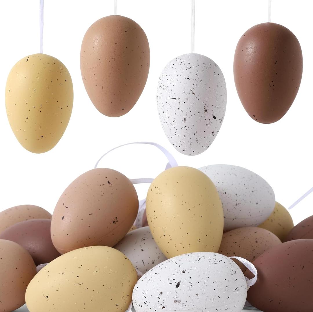 Easter Egg Ornaments Colorful Easter Tree Decor Set 16PCS Shatterproof Decorative Hanging Decorations for Home Tree Spring Bliss or Farmhouse Theme