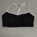 LASLULU Womens Adjustable Spaghetti Straps Sports Bra Sweetheart Neck Wireless Padded Workout Yoga Crop Tops (Small, Black White)