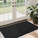 Front Door Mat Indoor Outdoor Entrance, 3ft x 5ft Non Slip Custom Size Outdoor Mat, Commercial Easy Clean Door Mat, Low-Profile Doormat Welcome Floor doormats, Resist Dirt for Front Door Patio Decor (Black Stripe)