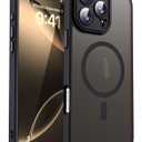 Compatible with iPhone 16 Pro Max Case with Built-in Camera Lens Protectors Translucent Magnetic 16 Pro Max Phone Case 6.9" [Compatible with Mag-Safe][Great Grip Feeling], Black