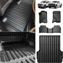 TripleAliners for 2023 2024 2025 Colorado & Canyon Truck Bed Mat and Floor Mats Front Rear Full Set Liners All Weather TPE Accessories (Bed Mat+Floor Mats)