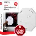 GE Personal Security Wireless Glass Vibration Alarm, Battery Operated, Detector Alarm with Security Warning Decal-DIY, Detects Glass Break & Vibration, Easy to Install, White, 36021