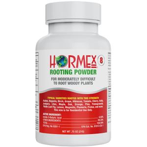 Hormex Rooting Powder #8 (0.80% IBA) for Semi-Hardwood Plants, Trees & Shrubs - High Strength Root Powder, Root Stimulator for Plants, Rooting Hormone for Cuttings, Cloning, & Woody Propagation