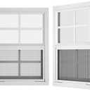 2 Pack Shed Windows 18" W x 23" H Flush Mount, White Household Windows for Playhouses, Barns, Chicken Coop