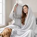Cooling Comforter, Cooling Blanket for Hot Sleepers, All Season Lightweight Comforter for Night Sweats, Down Alternative Duvet Insert, Blanket for Night Sweats, Queen - 90"x90"(Arctic White)